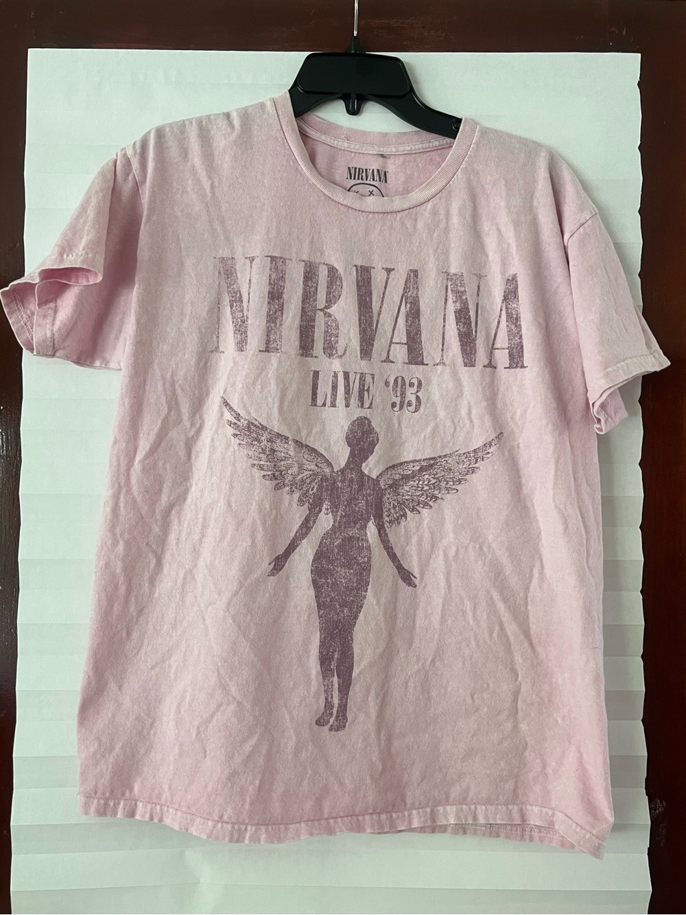 NIRVANA Light Pink Live '93 Angel Graphic Tee